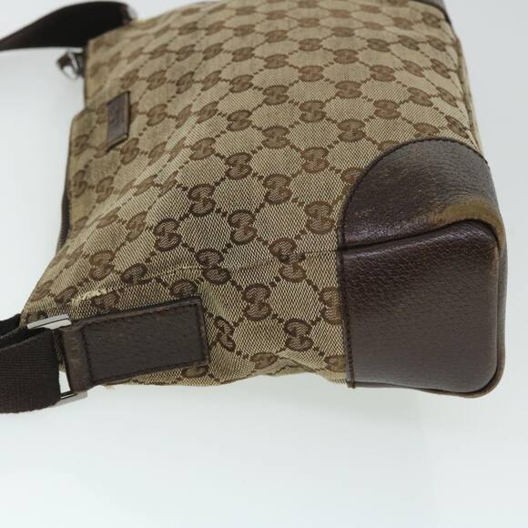GUCCI GG Canvas Shoulder Bag Beige Brown - Picture 4 of 12